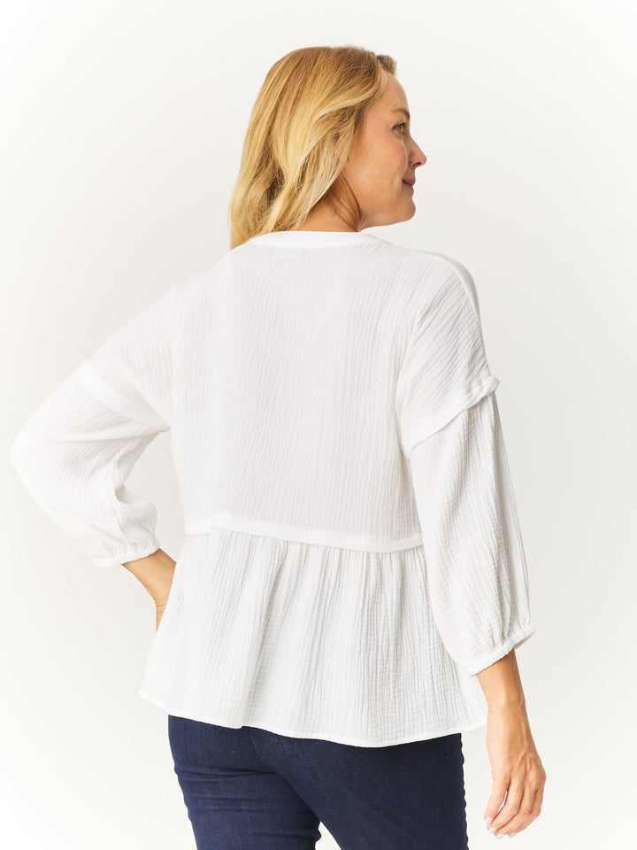 Button Boheme Cotton Top - White - 32533