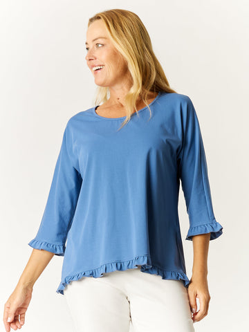 3/4 Ruffle Top - Denim -32561 - Spring/Summer