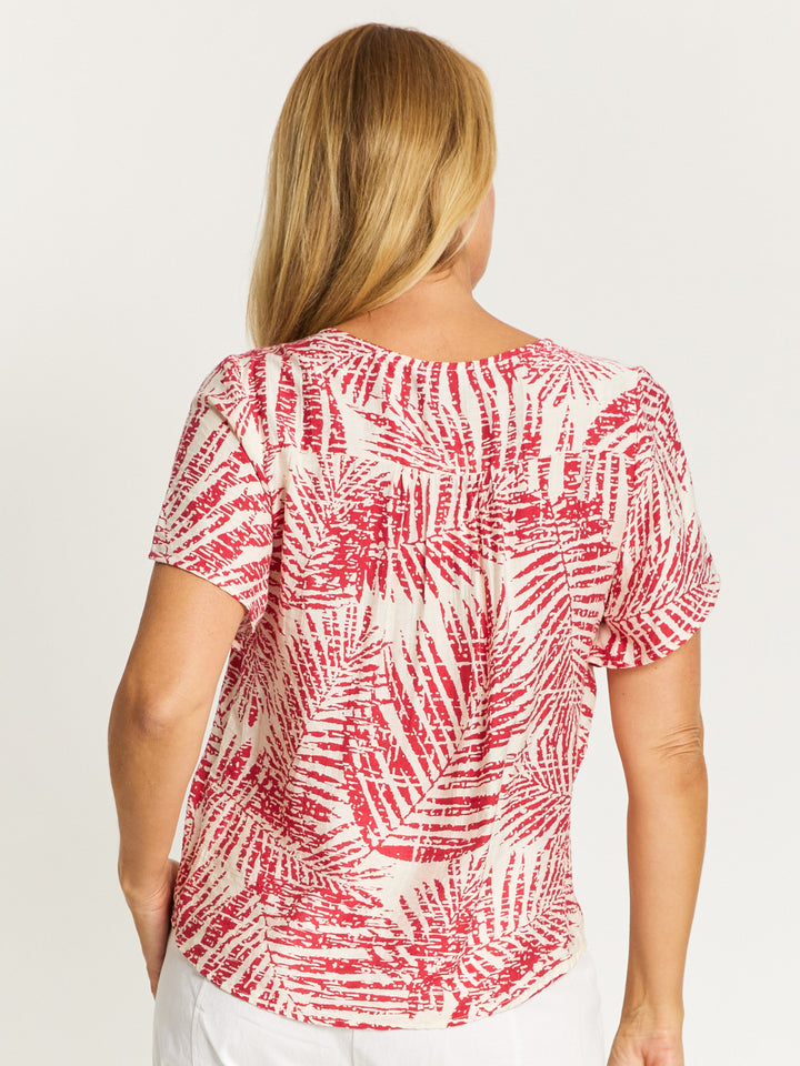 Button Palm Top - Raspberry - 32564