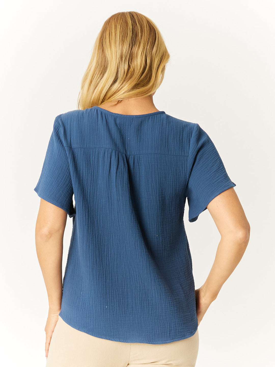 Tarin Cotton Button Top - Ink - 32568