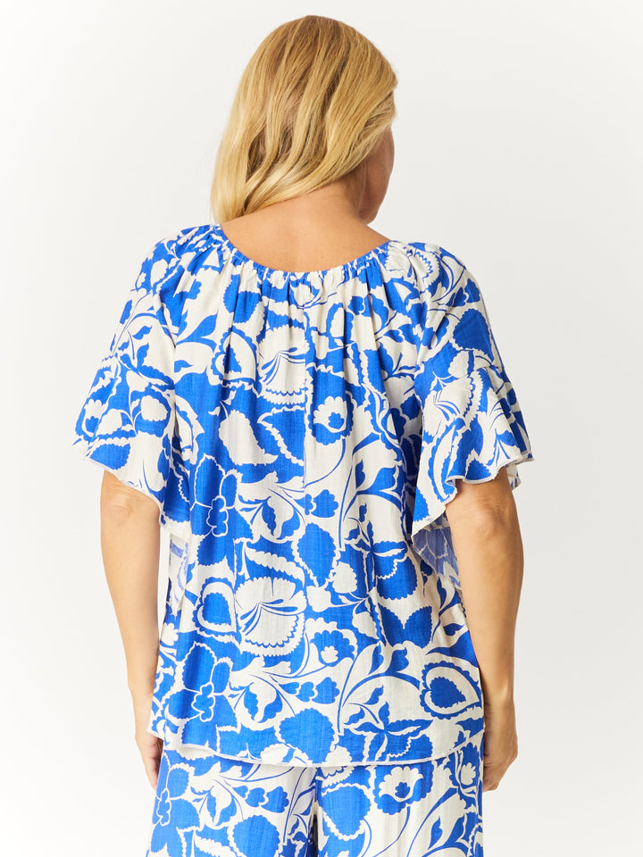 Floral On Off Top - Blue Floral - 32581