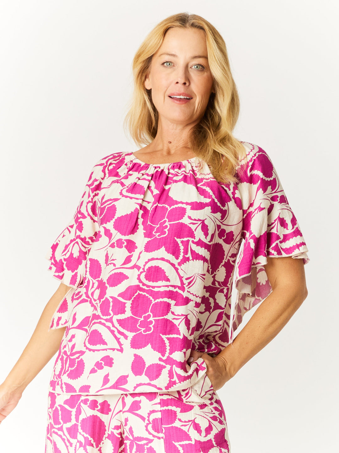 Floral On Off Top - Pink Floral - 32581