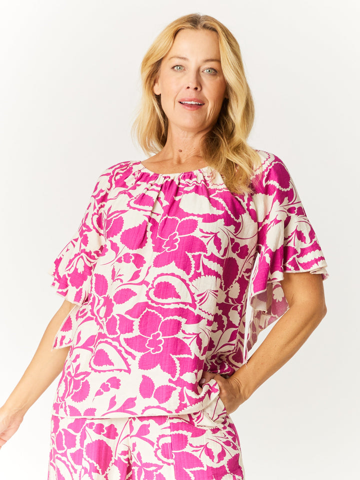 Floral On Off Top - Pink Floral - 32581