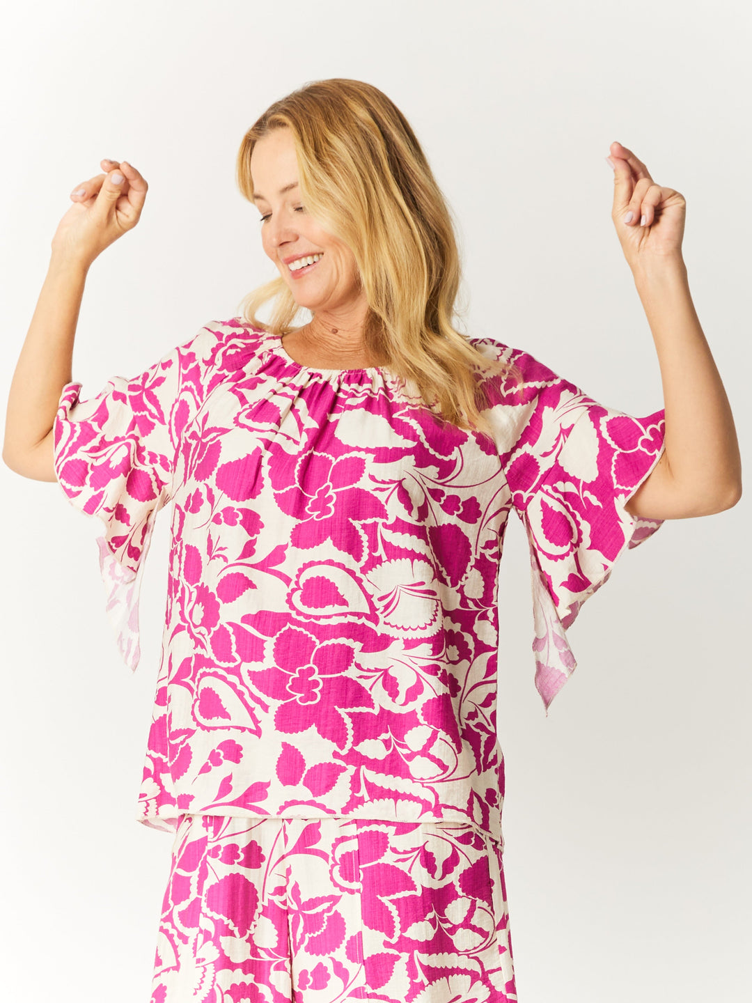 Floral On Off Top - Pink Floral - 32581