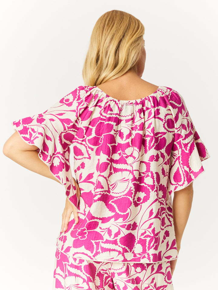 Floral On Off Top - Pink Floral - 32581