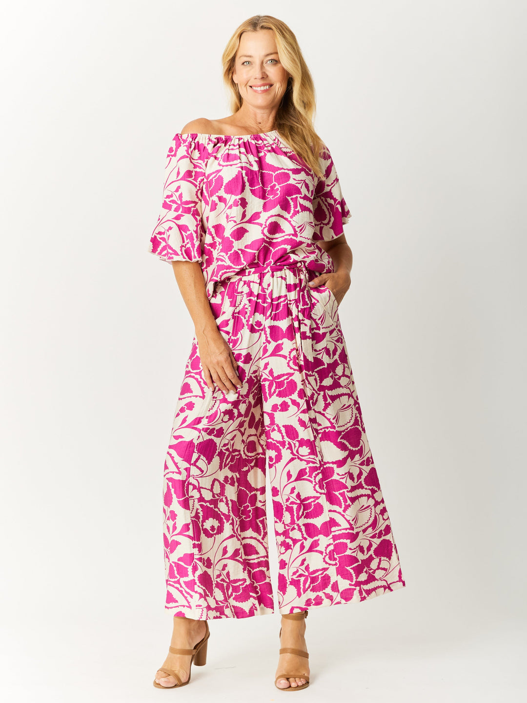 Floral On Off Top - Pink Floral - 32581