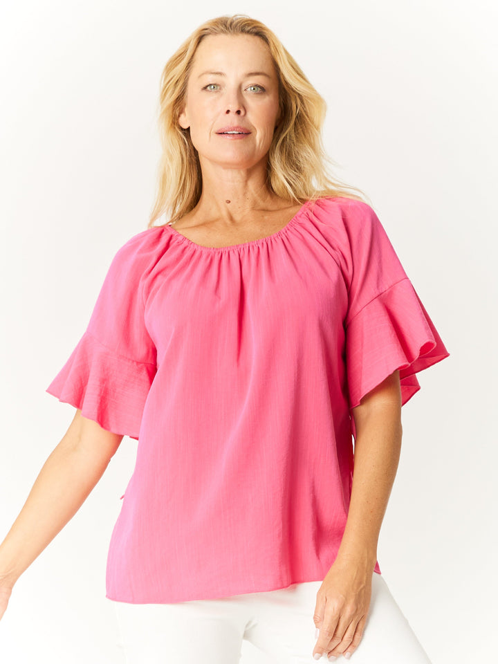 Core On Off Shoulder Top - Pink - 32582