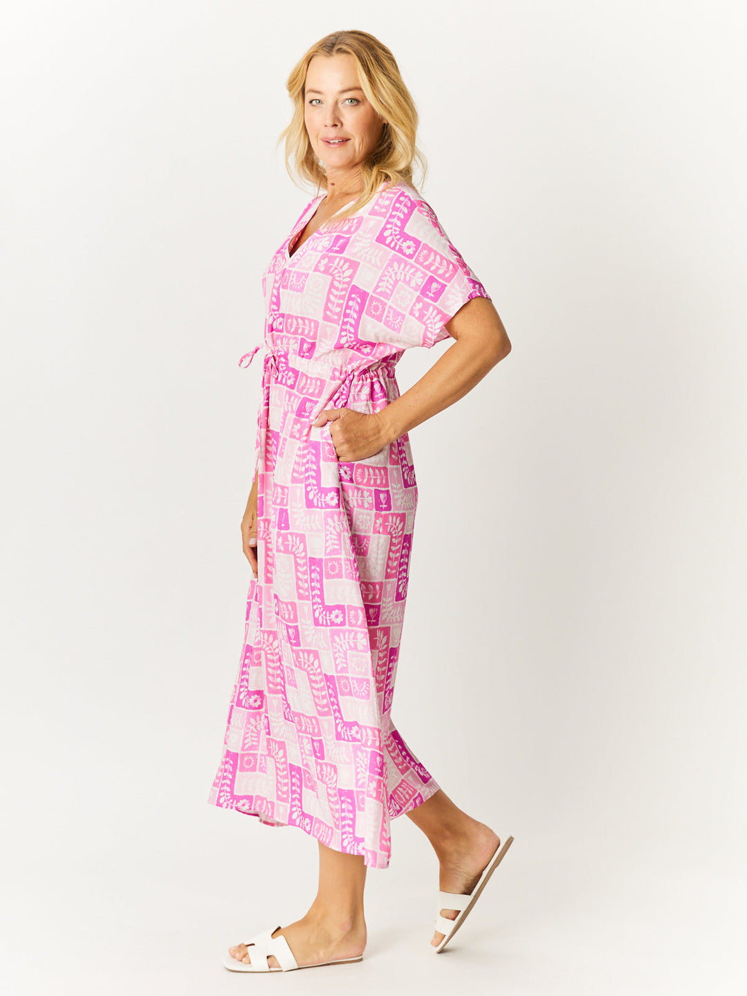 Pretty Polly Kimono Dress - Pink - 32595
