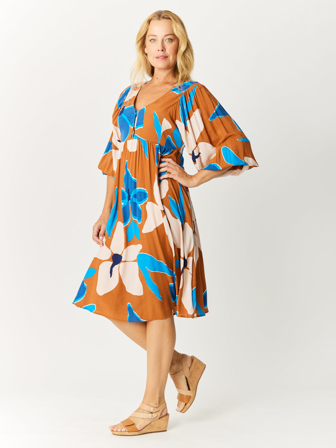 Cool Shores Flutter Dress - Floral - 32598