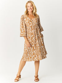 Cool Shores Flutter Dress - Toffee- 32598