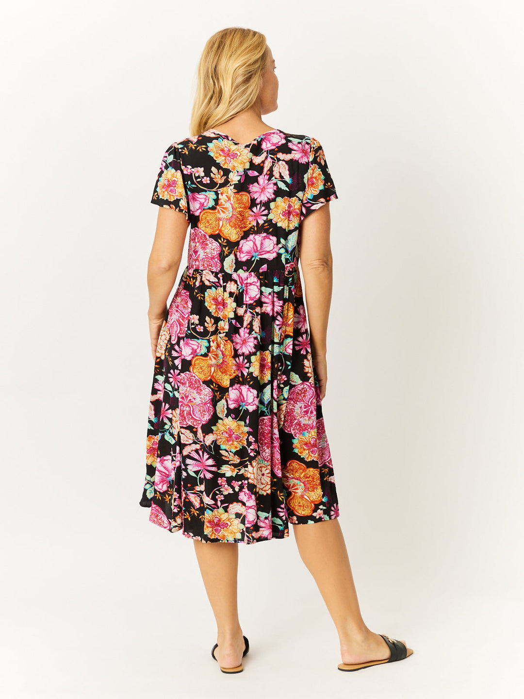 Flounce Dress- Black- 32600