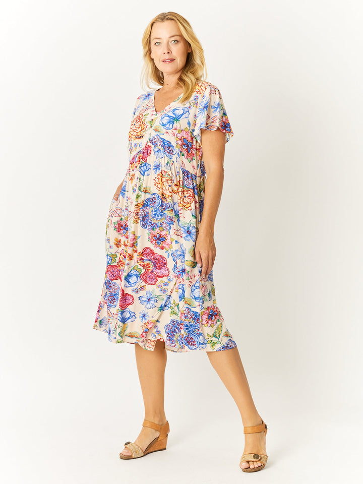 Flounce Dress- Ivory - 32600