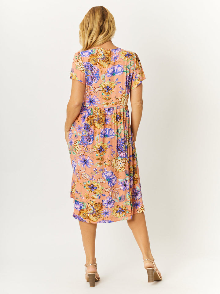 Flounce Dress- Peach - 32600