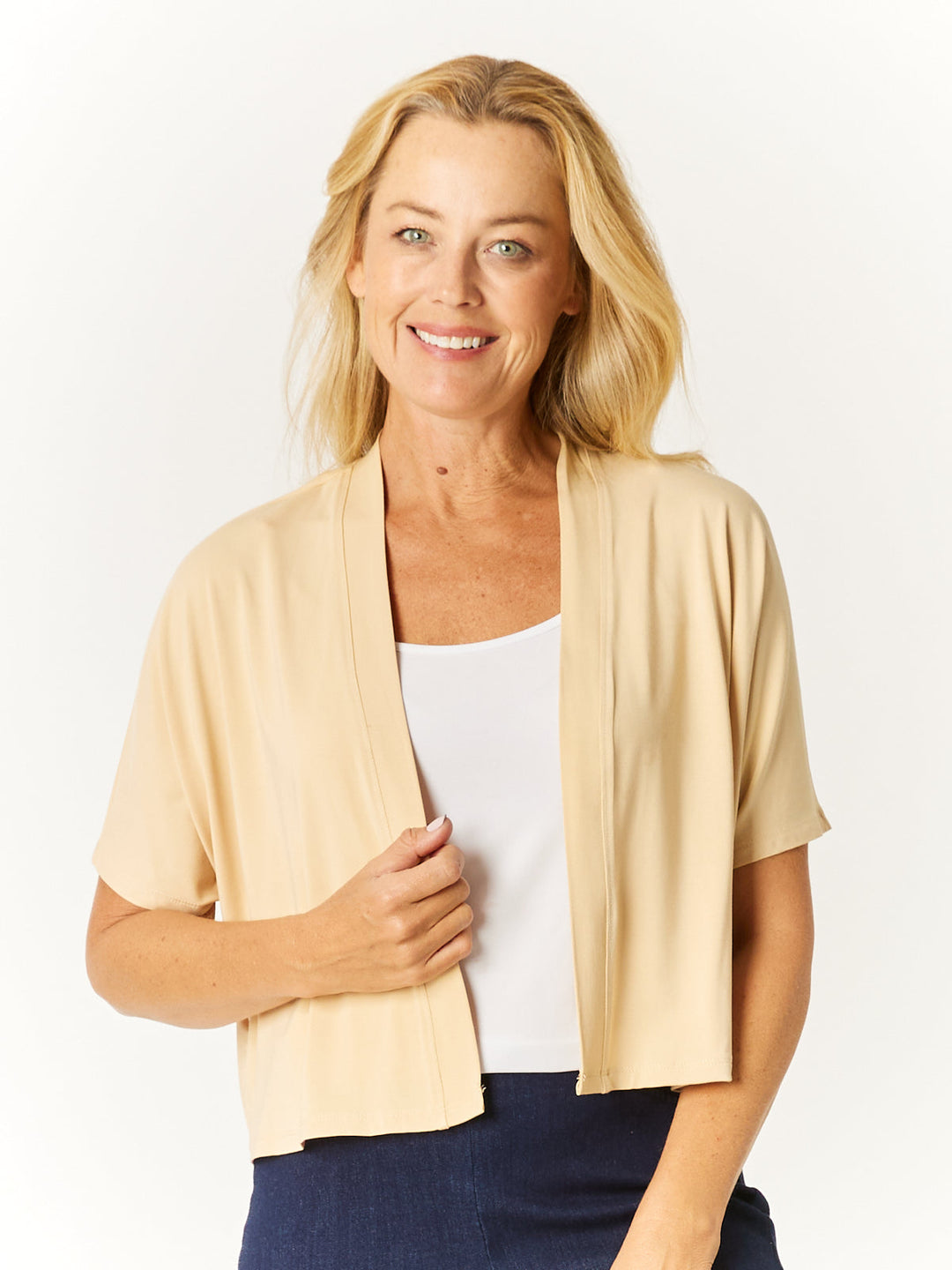 Bamboo Cap Cardy- Sand - 32601