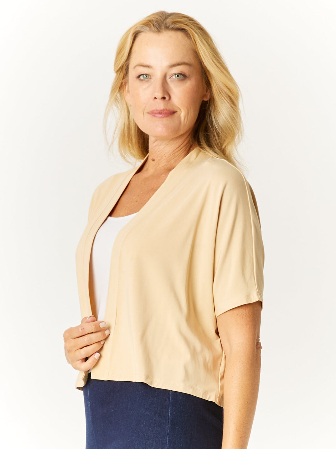 Bamboo Cap Cardy- Sand - 32601