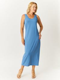 Bamboo Tank Dress - Dusty Blue - 32602