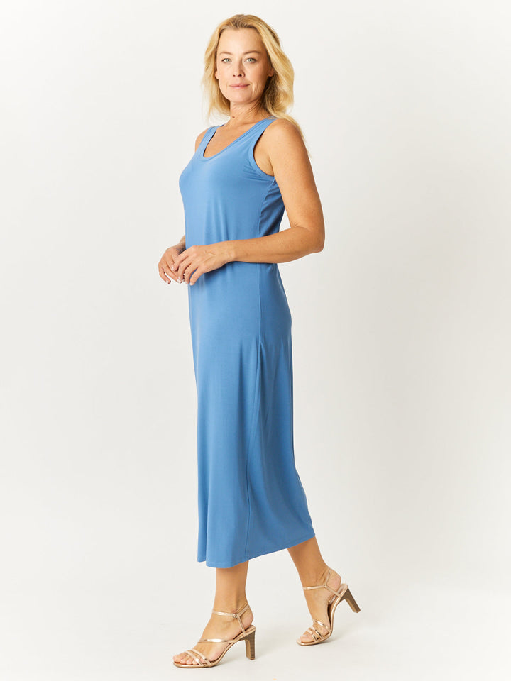 Bamboo Tank Dress - Dusty Blue - 32602