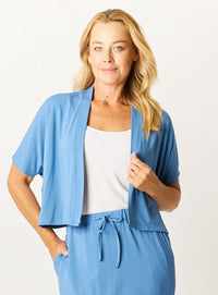 Bamboo Cap Cardy- Dusty Blue - 32601
