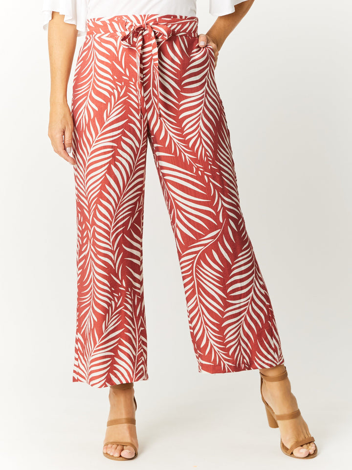 Tye Front Pant - Terracotta - 32609