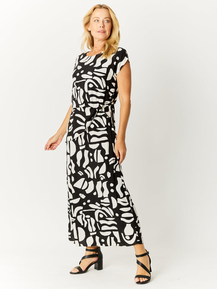 Minstral Twist Dress- Black/White- 32611