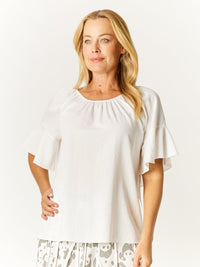 Core On Off Shoulder Top - White - 32582