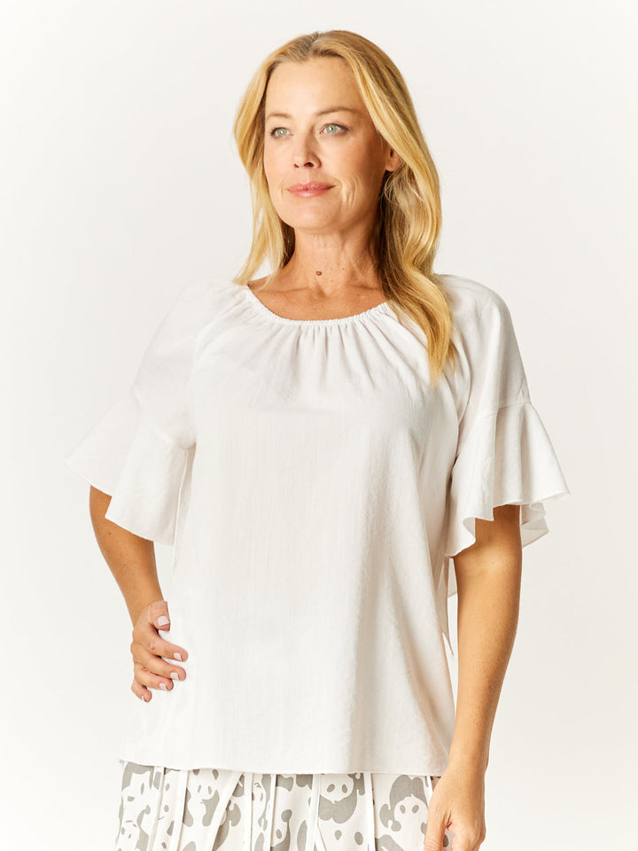 Core On Off Shoulder Top - White - 32582