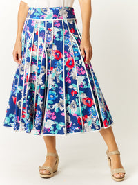 Cotton Sateen Bind Skirt - Floral - 32620