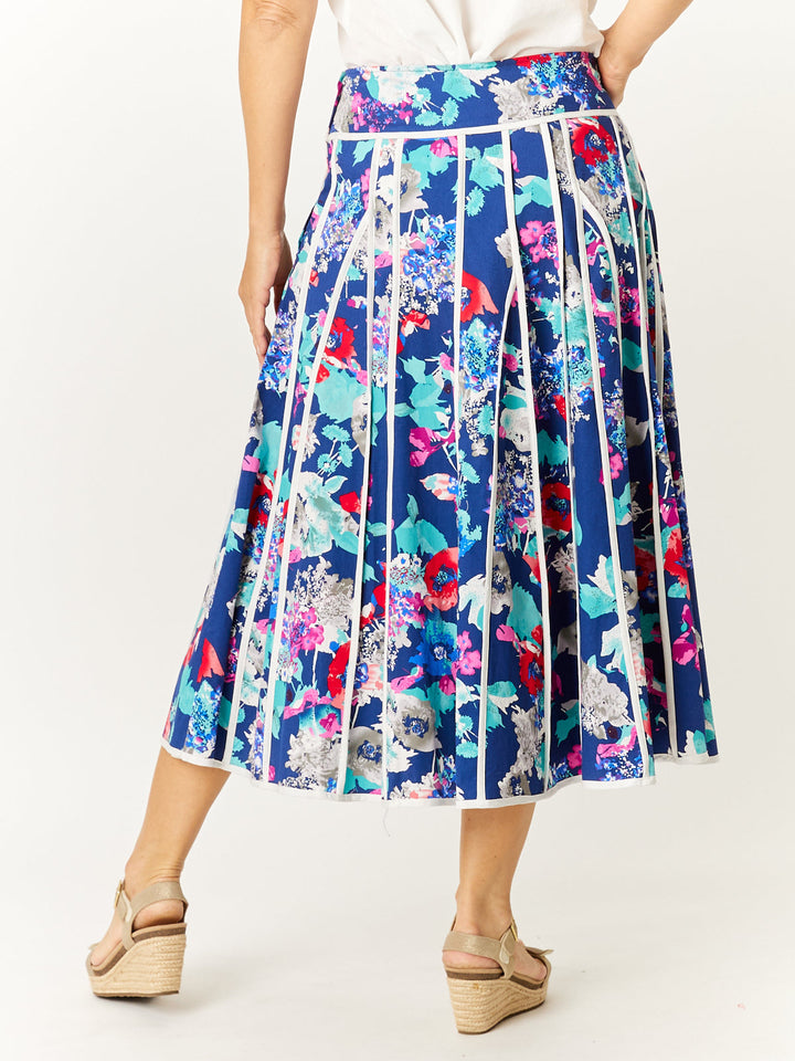 Cotton Sateen Bind Skirt - Floral - 32620