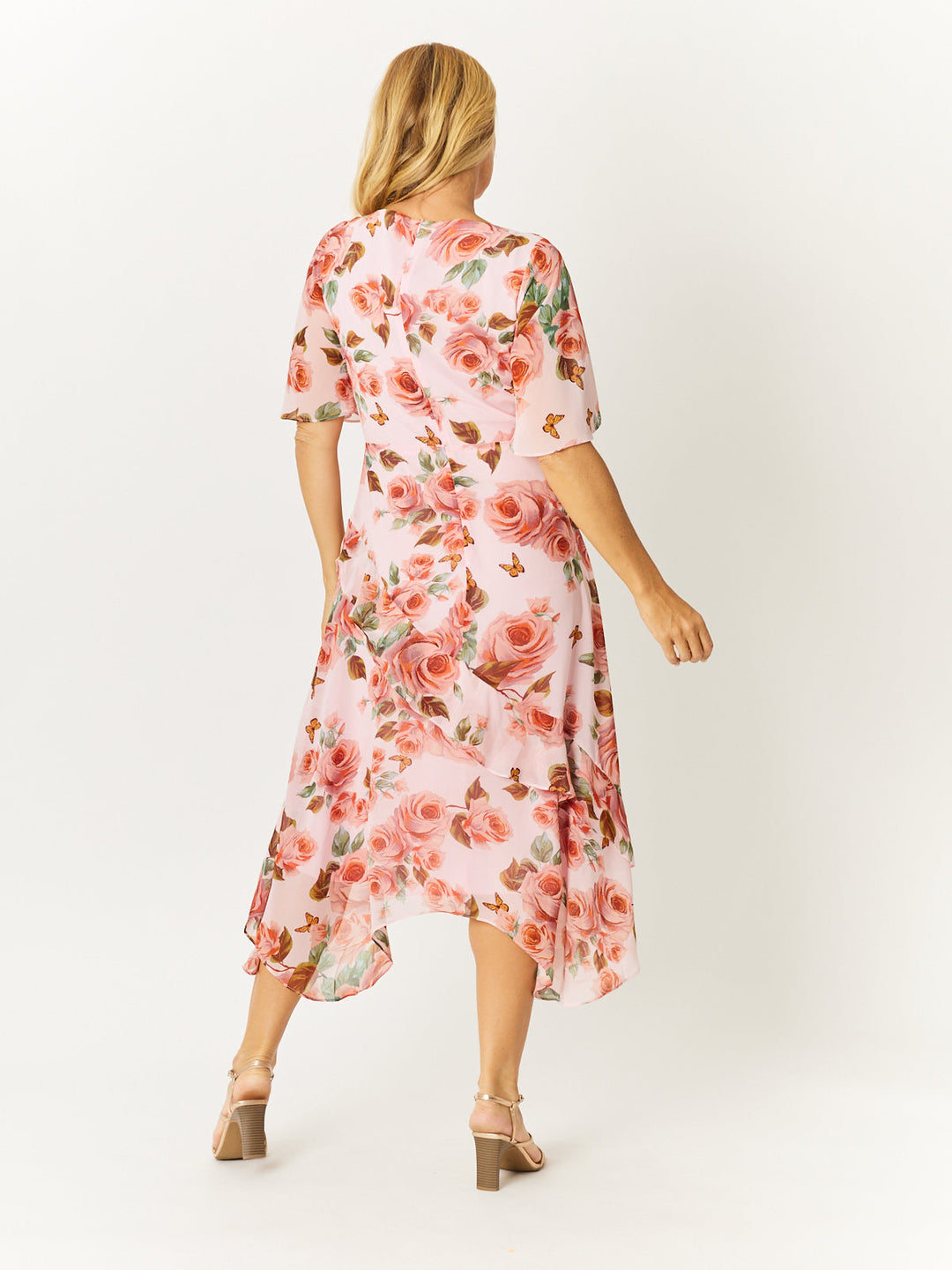 Tier Flutter Dress - Pink- 32622