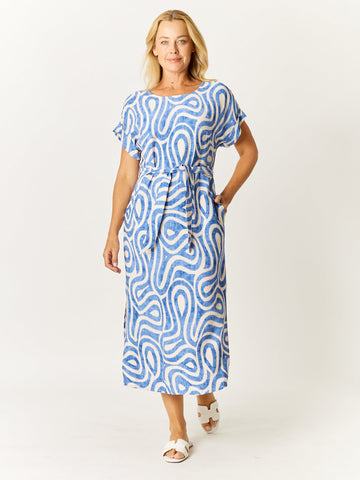 Cut Out Back Dress - Blue - 32639 - 