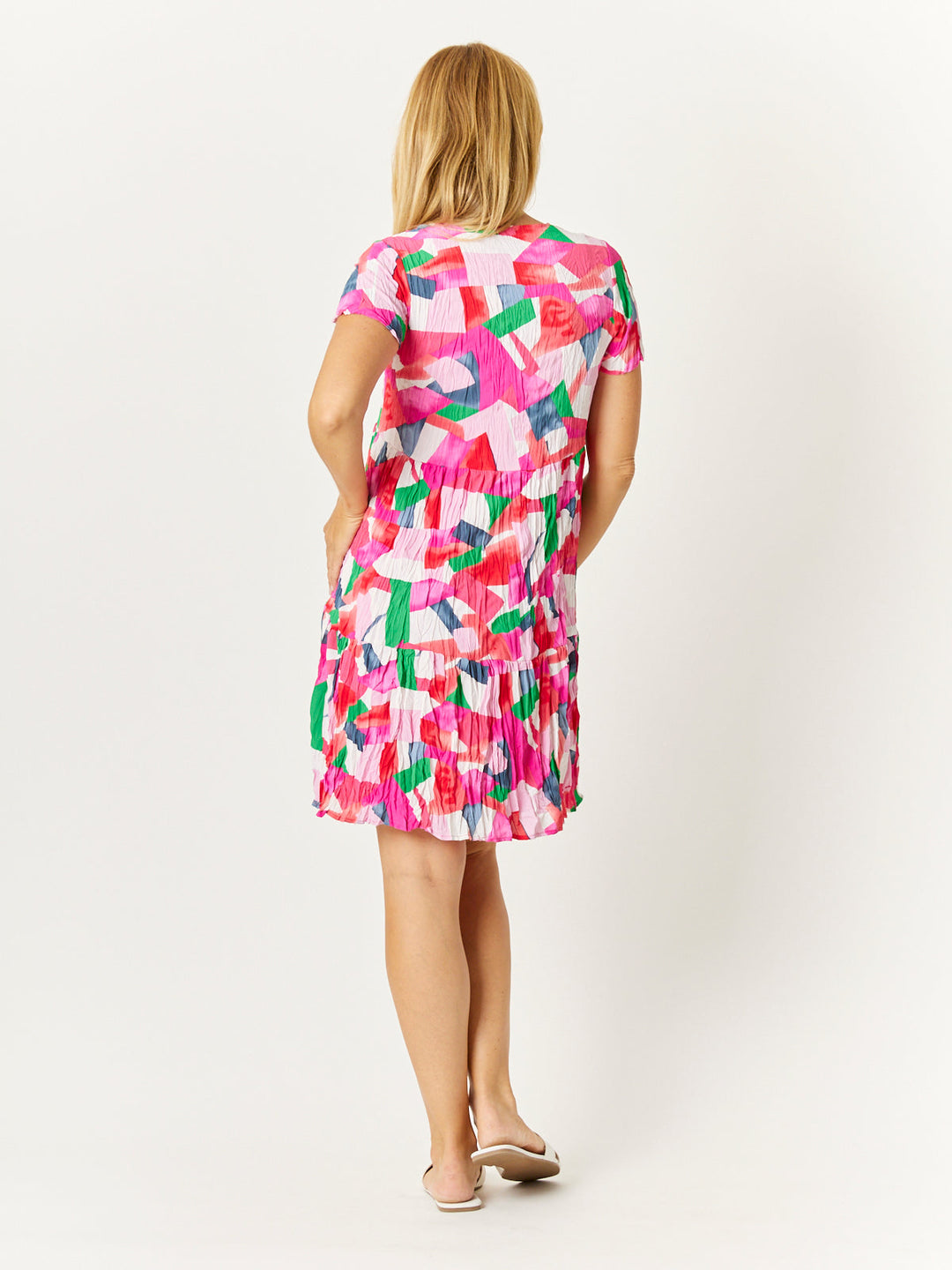 Crinkle Dress - pink - 32643