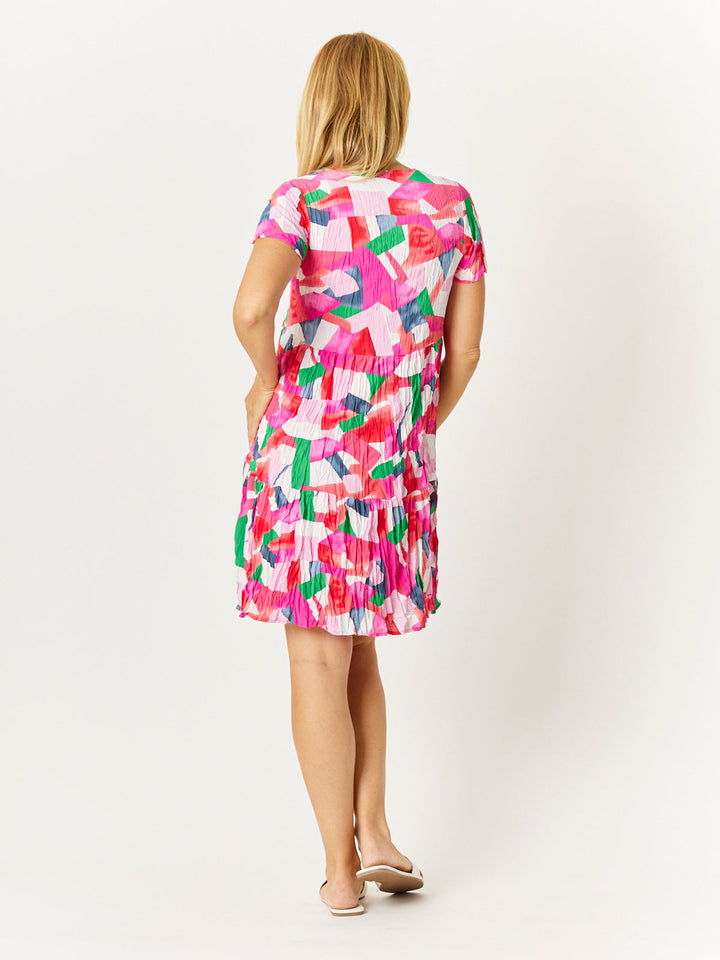 Crinkle Dress - pink - 32643