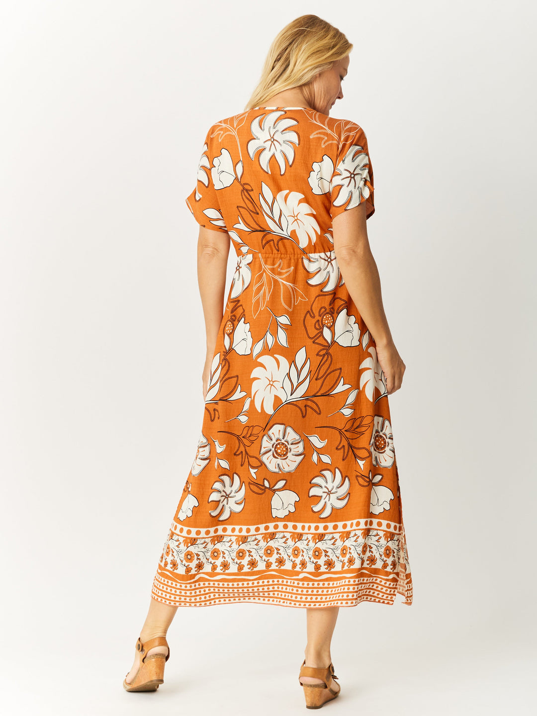 Border Kimono Dress - Toffee -32648