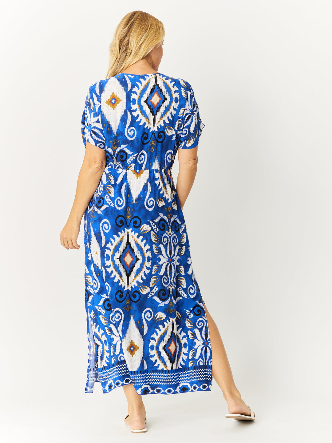 Kimono Rayon Dress - Royal - 32649