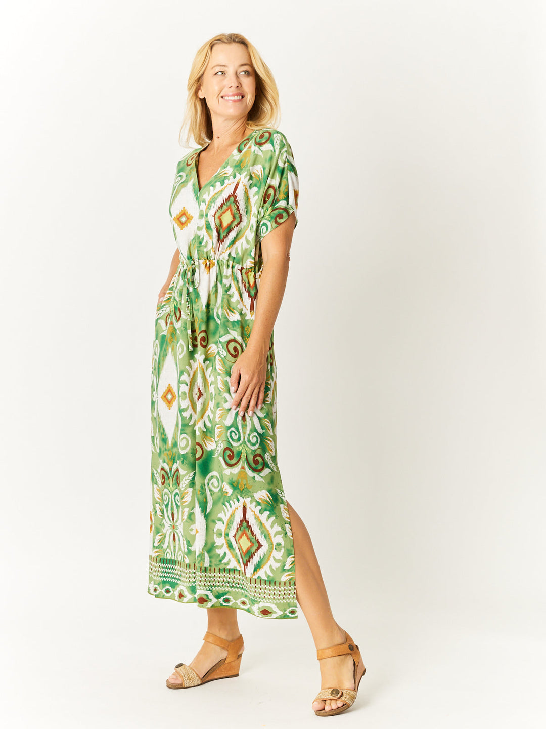 Kimono Rayon Dress - Sage - 32649