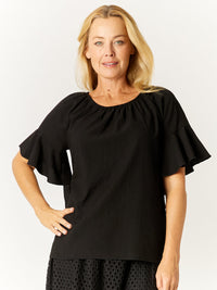 Core On Off Shoulder Top - Black- 32582