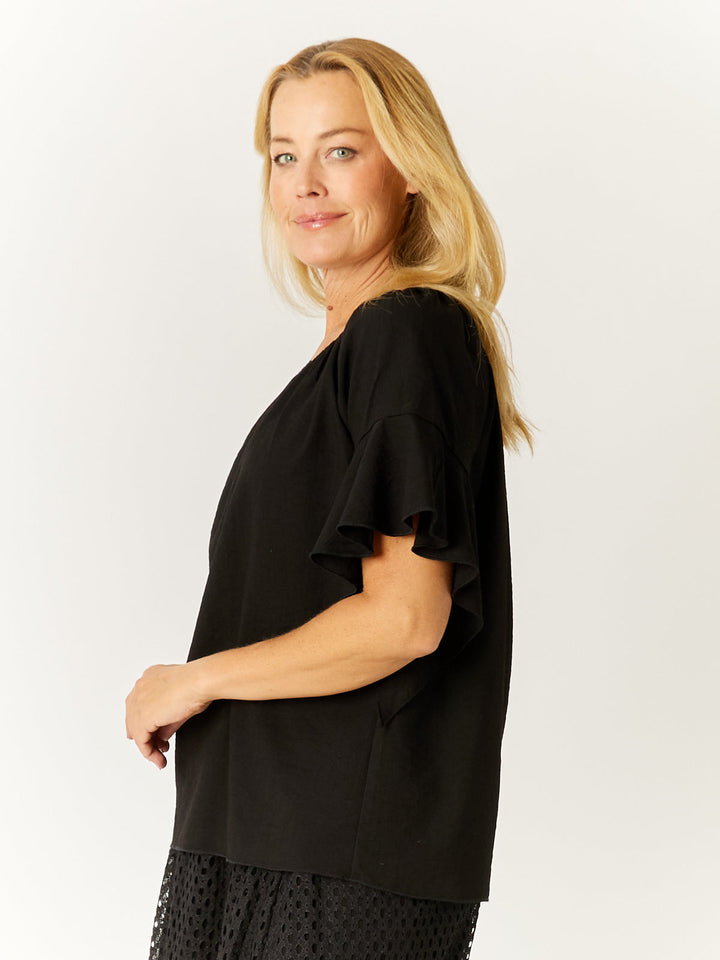 Core On Off Shoulder Top - Black- 32582