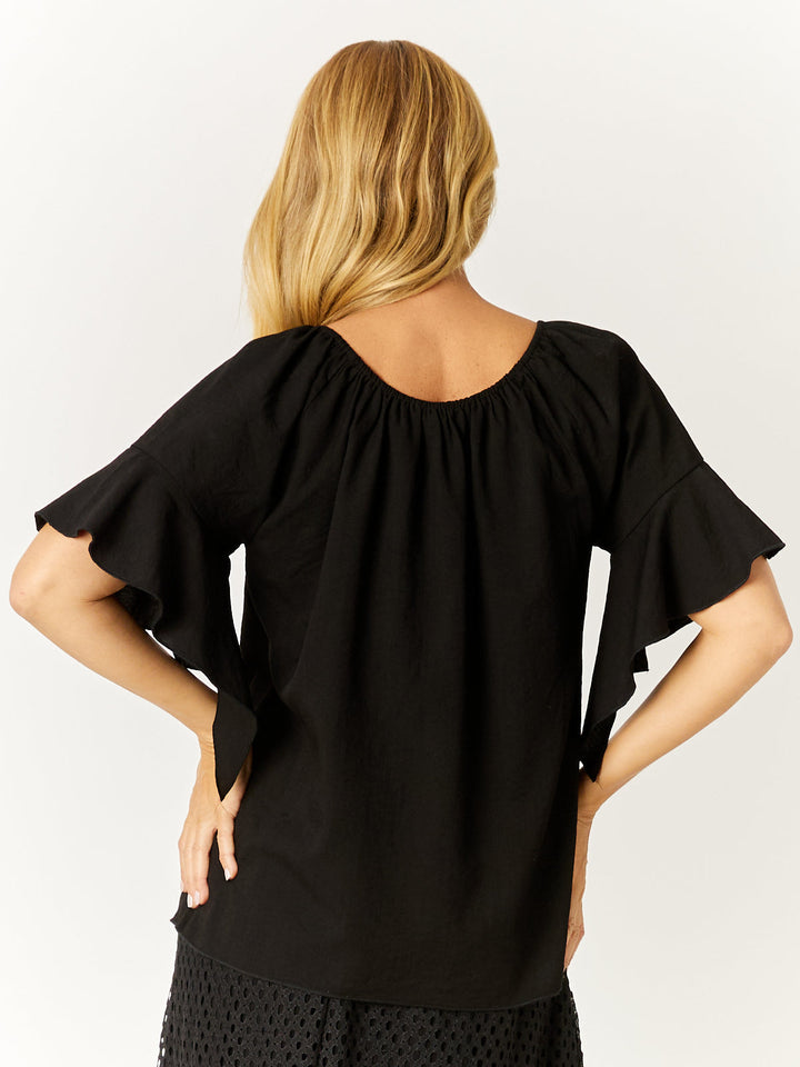 Core On Off Shoulder Top - Black- 32582