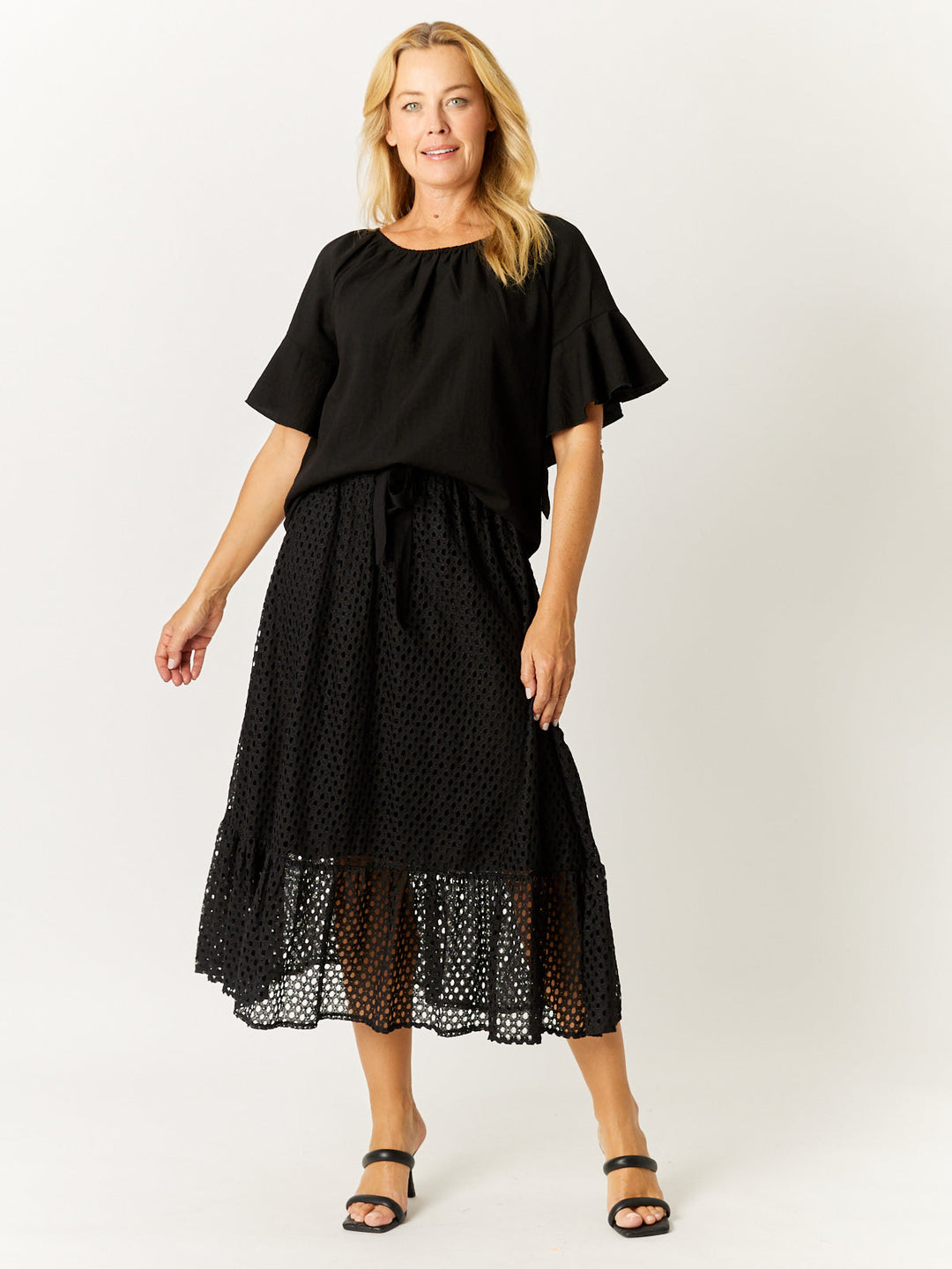 Core On Off Shoulder Top - Black- 32582