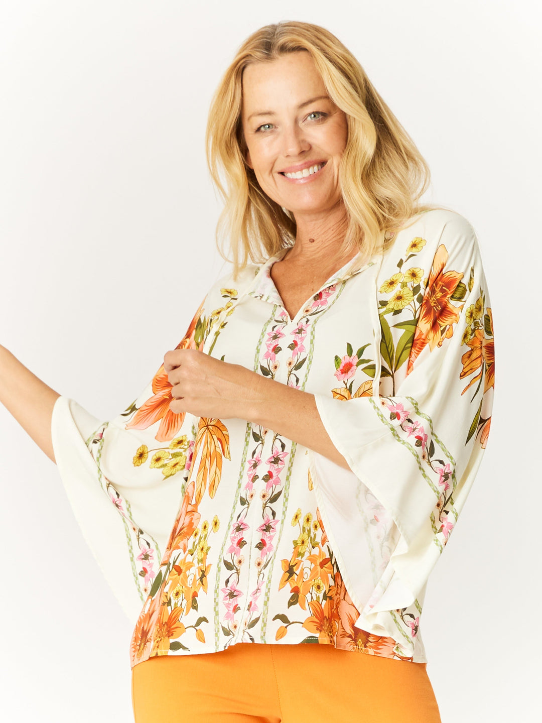 Katrina Flutter Top- Floral - 32674