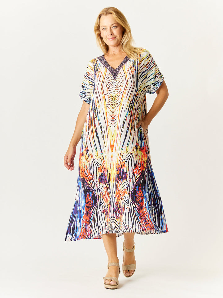 Classic Kimono Maxi- Blue -32690