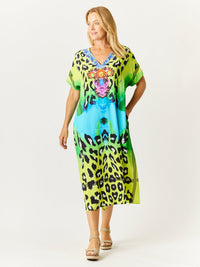 Classic Kimono Maxi- Lime -32690