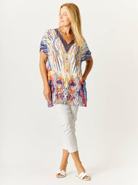 Kimono Placement Top - Blue -32691