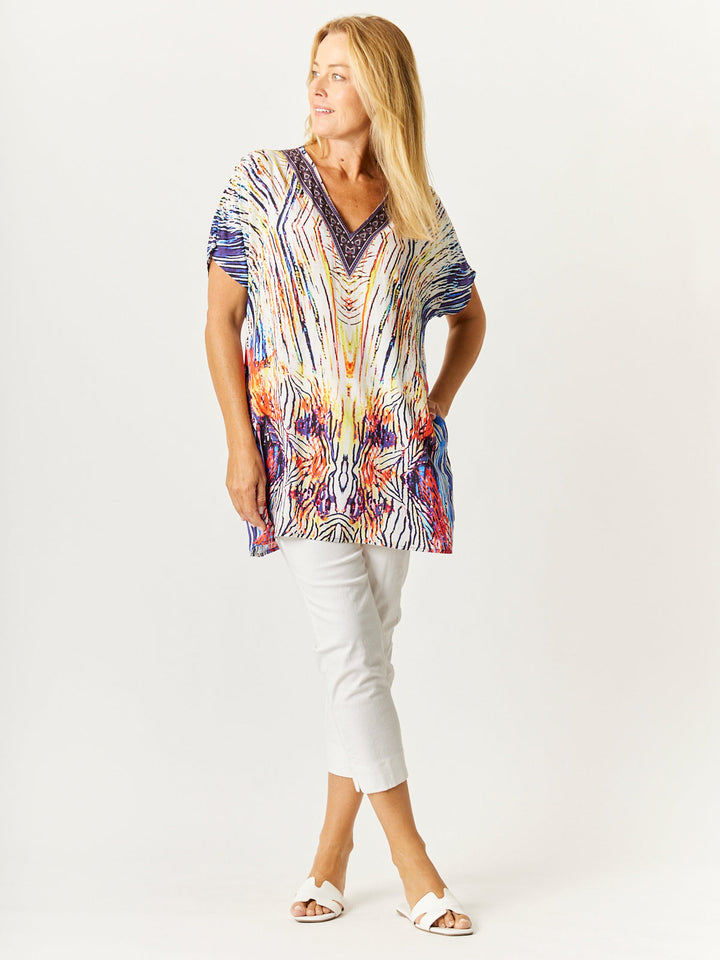 Kimono Placement Top - Blue -32691