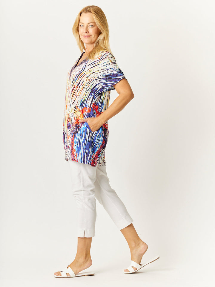 Kimono Placement Top - Blue -32691