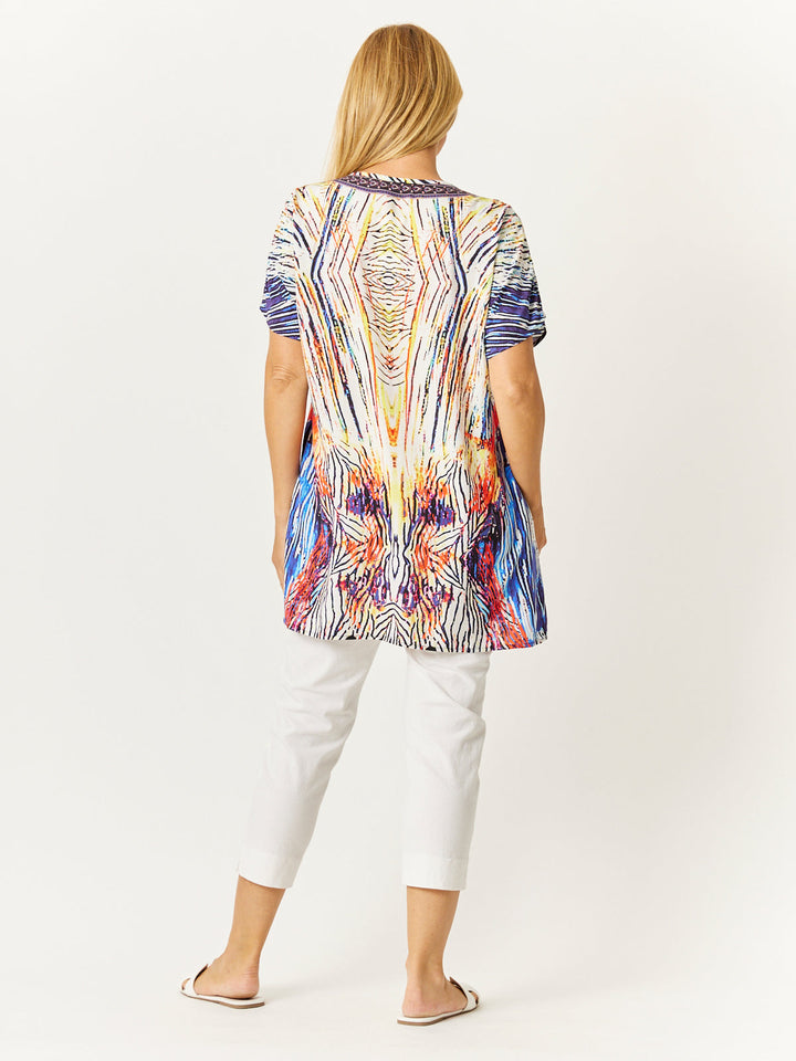 Kimono Placement Top - Blue -32691
