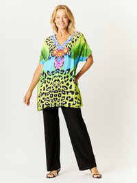 Kimono Placement Top - Lime -32691