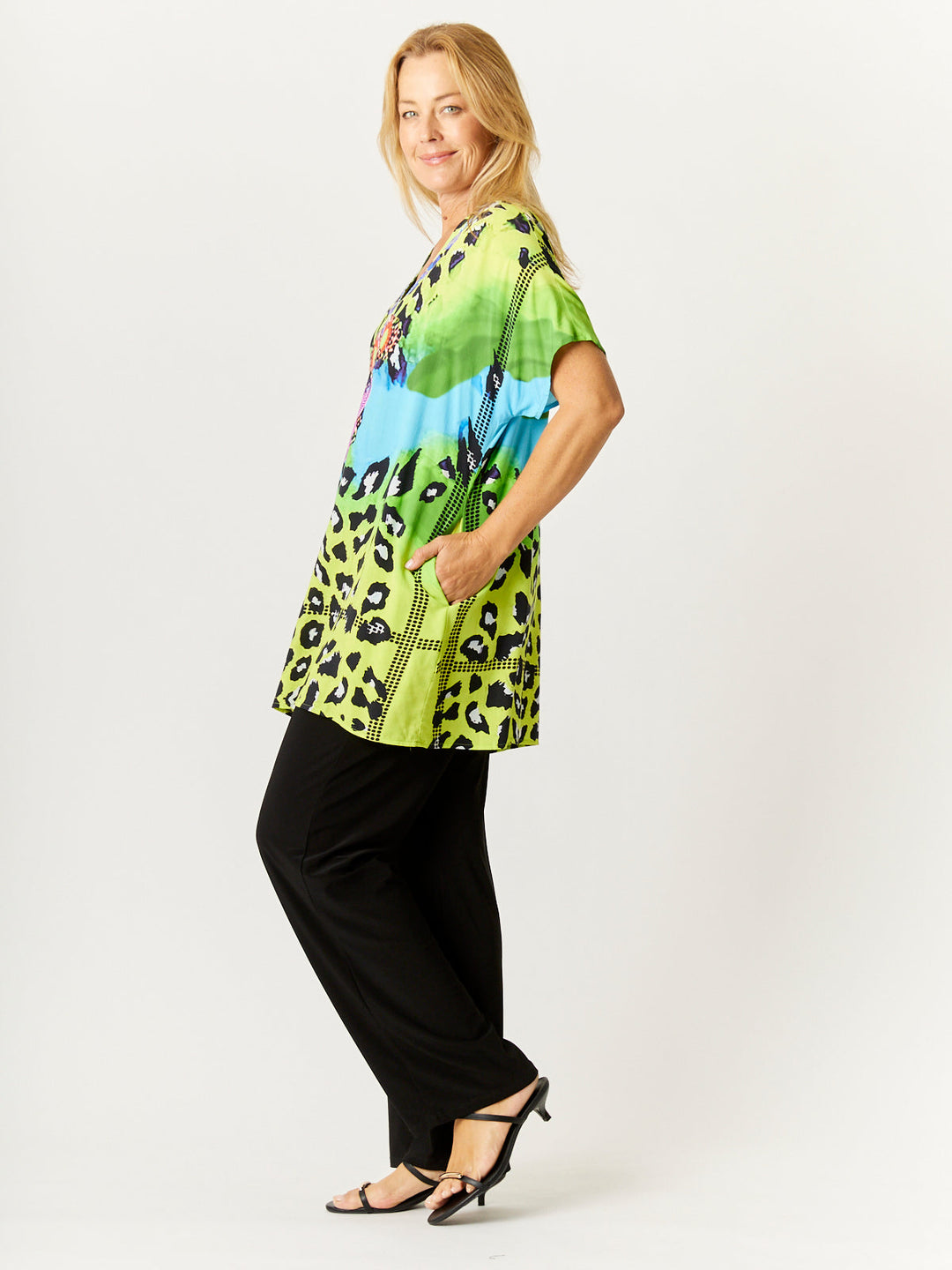 Kimono Placement Top - Lime -32691