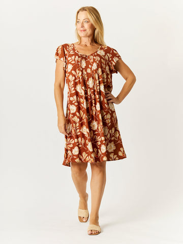 Kirra Pintuck Dress - Copper - 32714 - 
