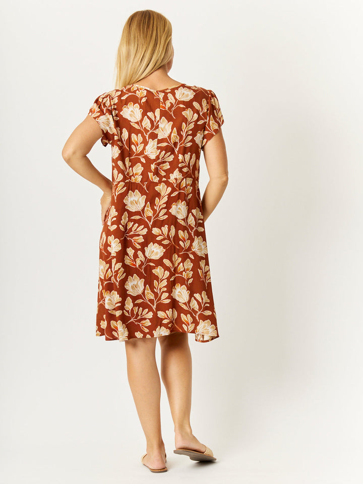 Kirra Pintuck Dress - Copper - 32714